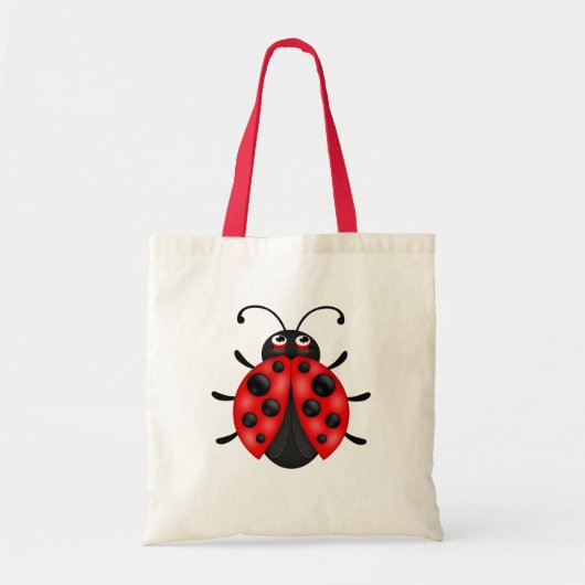 Cartoon Red Ladybug Canvas Canvas tas (Voorkant)