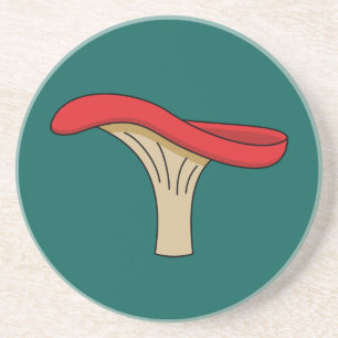 Cartoon Red Mushroom Zandsteen Onderzetter