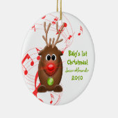 Cartoon Reindeer Babys Premier ornement de Noël (Droite)