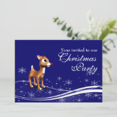 Cartoon Reindeer en kerstman Kaart (Staand voorkant)