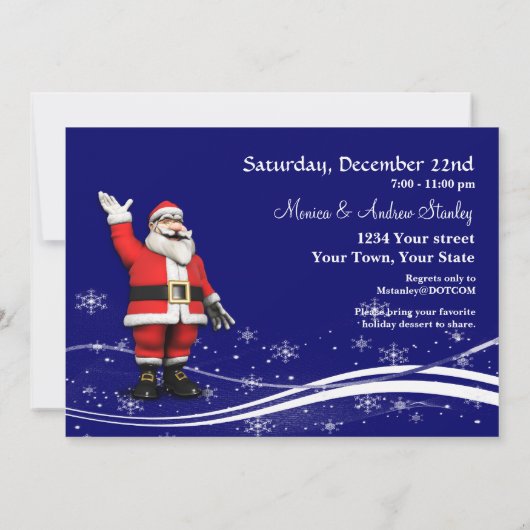 Cartoon Reindeer en kerstman Kaart (Achterkant)