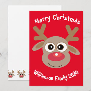 Cartoon Reindekerst Feestdagenkaart