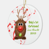 Cartoon rendier baby's eerste kerst Ornament (Links)