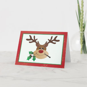 Cartoon rendier met mistletoe kaart