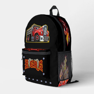 Cartoon retro dump truck bedrukte rugzak