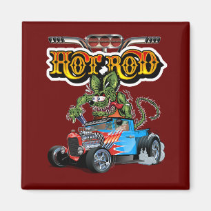 Cartoon retro hete stang magneet
