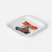 Cartoon retro hete stang papieren bordje (Gebogen)