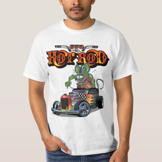 Cartoon retro hete stang t-shirt (Voorkant)