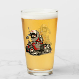 Cartoon retro rattenstaaf glas