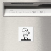 cartoon retro science chemist strips magneet (Insitu (Vaatwasser))