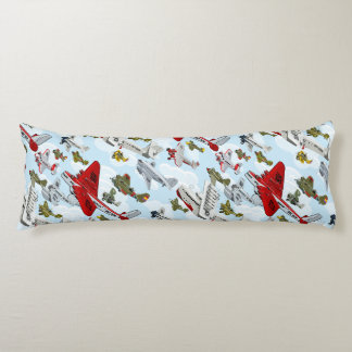 Cartoon retro vliegtuigpatroon stof dekbedovertrek lichaamskussen