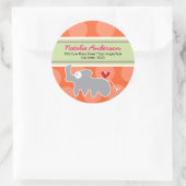 Cartoon Rhino Kind Eigen adres Etiket Sticker (Tas)