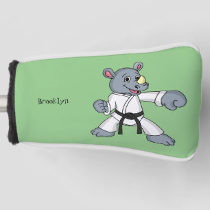 Cartoon rhino kung fu cartoon golfheadcover