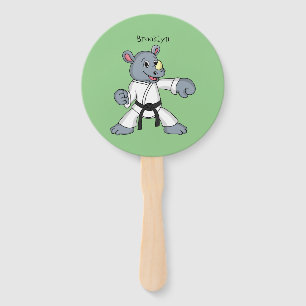 Cartoon rhino kung fu cartoon handwaaier