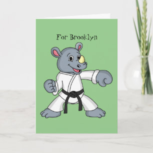 Cartoon rhino kung fu cartoon kaart