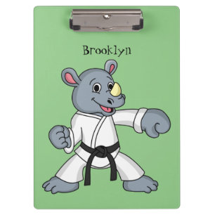 Cartoon rhino kung fu cartoon klembord