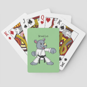 Cartoon rhino kung fu cartoon pokerkaarten