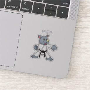 Cartoon rhino kung fu cartoon sticker
