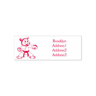 Cartoon rhino kung fu cartoon zelfinktende stempel