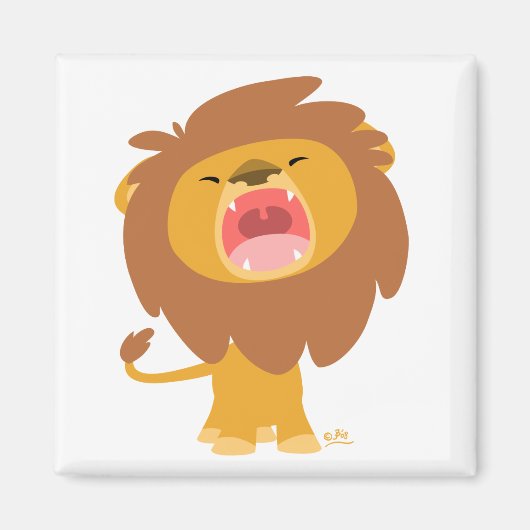 Cartoon Roaring Lion magnet Magneet (Voorkant)