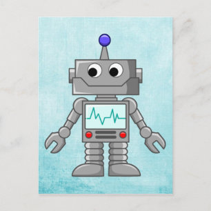 cartoon robot briefkaart