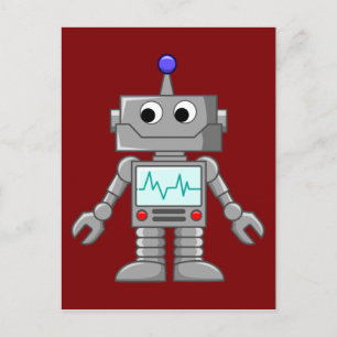 cartoon robot briefkaart