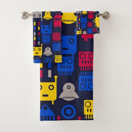 cartoon robots bad handdoek (Insitu)