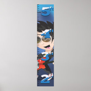 Cartoon Rock Star Growth Chart. Poster
