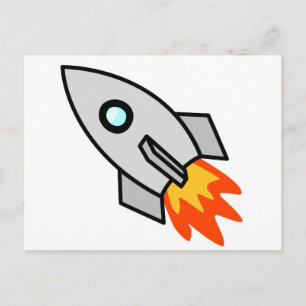 Cartoon Rocket Ship Briefkaart
