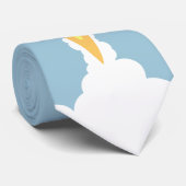  Cartoon Rocket Ship Buitenspace Navy Blue Stropdas (Opgerold)