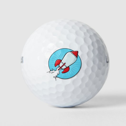 Cartoon Rocket Ship Fun-ontwerp Golfballen (Voorkant)