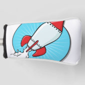 Cartoon Rocket Ship Fun-ontwerp Golfheadcover (Voorkant)
