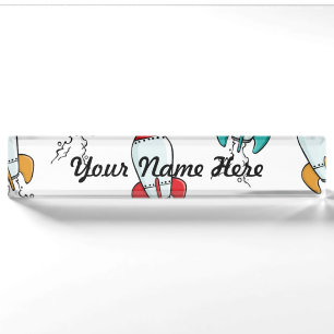 Cartoon Rocket Ship Pattern Naambordje