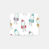 Cartoon Rocket Ship Pattern Post-it® Notes (Voorkant)