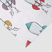Cartoon Rocket Ship Pattern Tissuepapier (Detail)