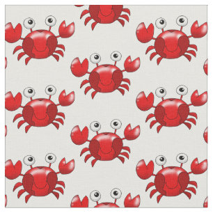 Cartoon rode krab patroon stof