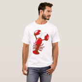 Cartoon rode kreeft t-shirt (Voorkant volledig)