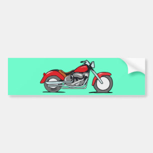 Cartoon rode motorfiets - motorfiets bumpersticker