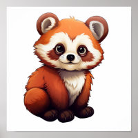 Cartoon rode panda illustratie