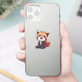 Cartoon rode panda sticker (Telefoon)