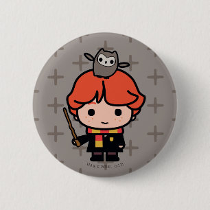 Cartoon Ron Weasley en Pigwidgeon Ronde Button 5,7 Cm