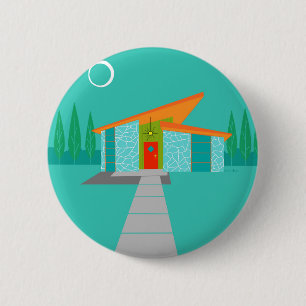 Cartoon Ronde Button ruimtevaarttijdperk