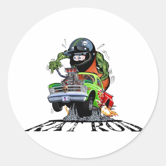 Cartoon Ronde Sticker (Voorkant)