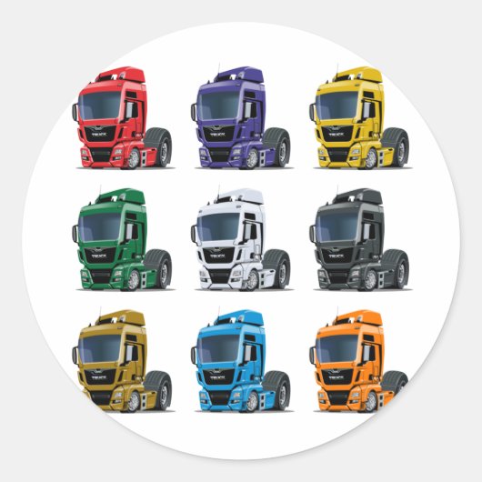Cartoon Ronde Sticker (Voorkant)