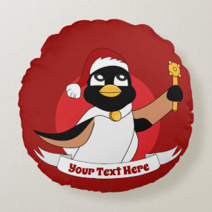 Cartoon rondreis rond de koninklijke pinguïn kussen