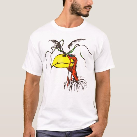 Cartoon Roodhals Vulture Bird T-shirt (Voorkant)