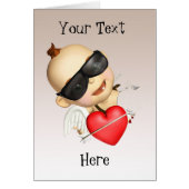 Cartoon rose pâle Cartoon Carte de voeux Coeur (Devant)