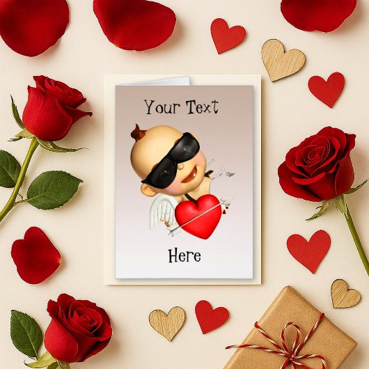 Cartoon rose pâle Cartoon Carte de voeux Coeur