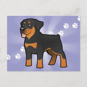 Cartoon Rottweiler Briefkaart