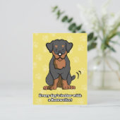 Cartoon Rottweiler-Briefkaart Briefkaart (Staand voorkant)